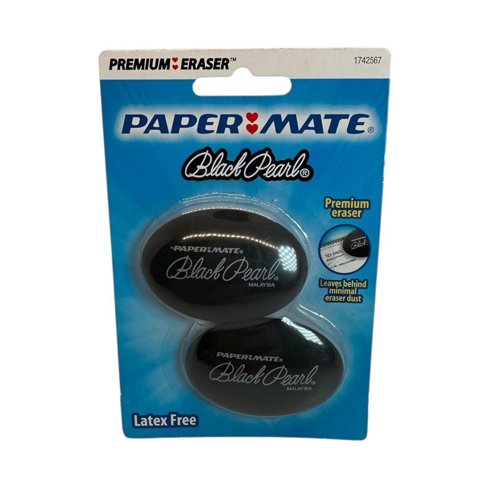 Discontinued Black Pearl Premium Papermate Eraser Latex Free NEW OLD STOCK